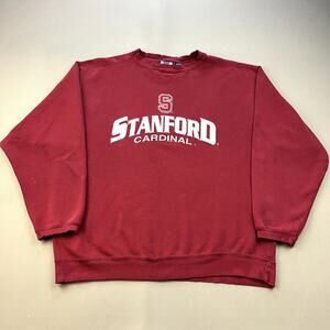 Vintage Stanford University Sweatshirt Adult Large Red Cardinal College Crew 90s